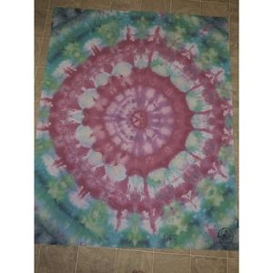 Blue/green/red tie dye tapestry